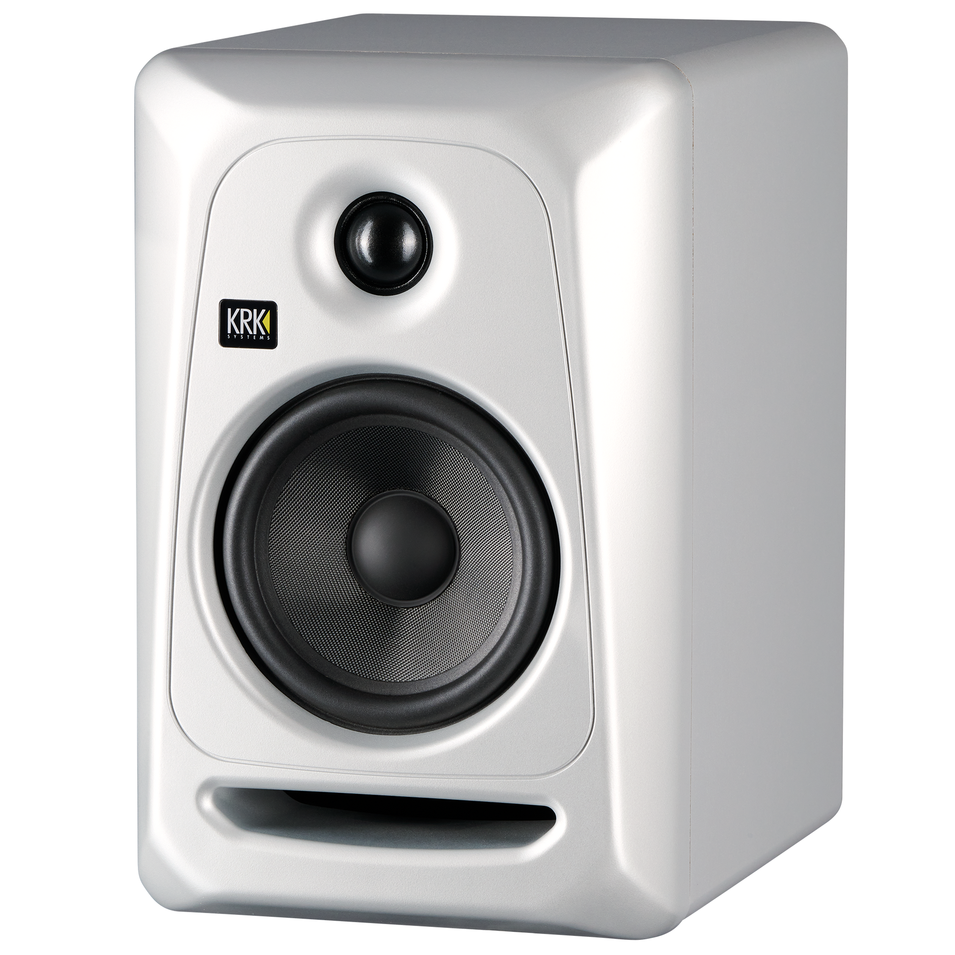 KRK Classic 5 Powered Studio Monitor - Silver Black - Angle View